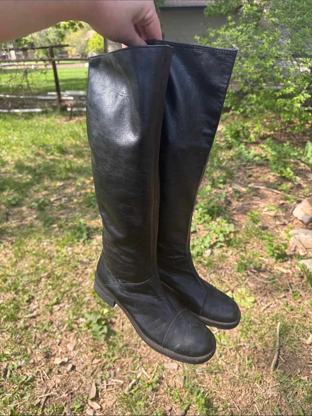 divarese vintage boots riding tall black leather